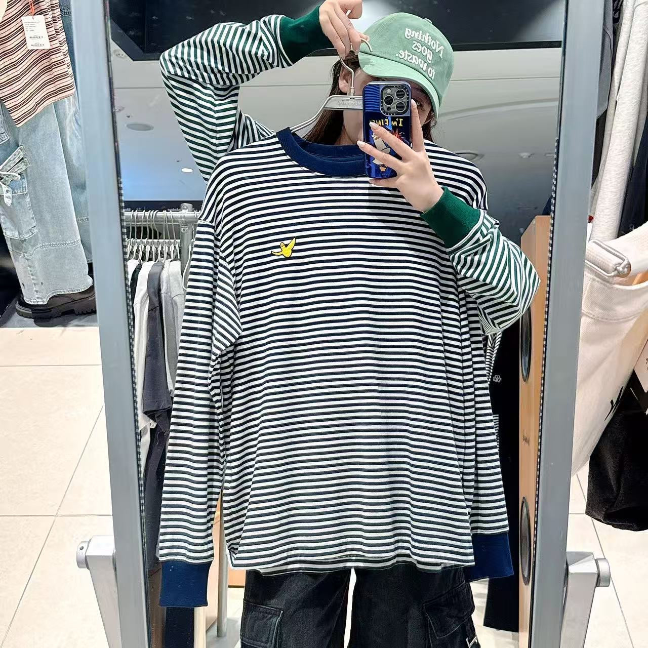 韓國 Mark Gonzales Angel Wappen Stripe Long Sleeve T-Shirt【MG158】