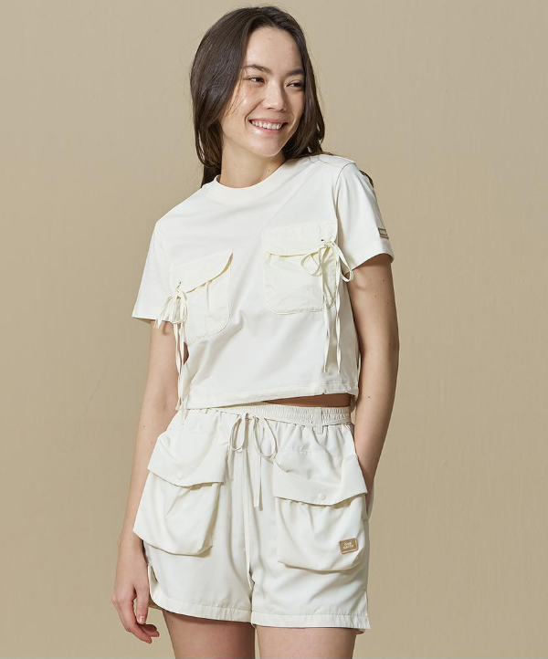 韓國 BBC Woven Patch Pocket Short Sleeve T-Shirt【BC075】