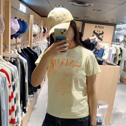 韓國 Satur Capri Citron Drawing Summer Graphic T-Shirt【SR098】