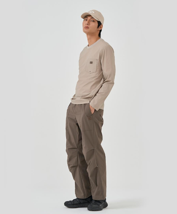 韓國 BBC Simple Woven Pocket Long Sleeve【BC083】