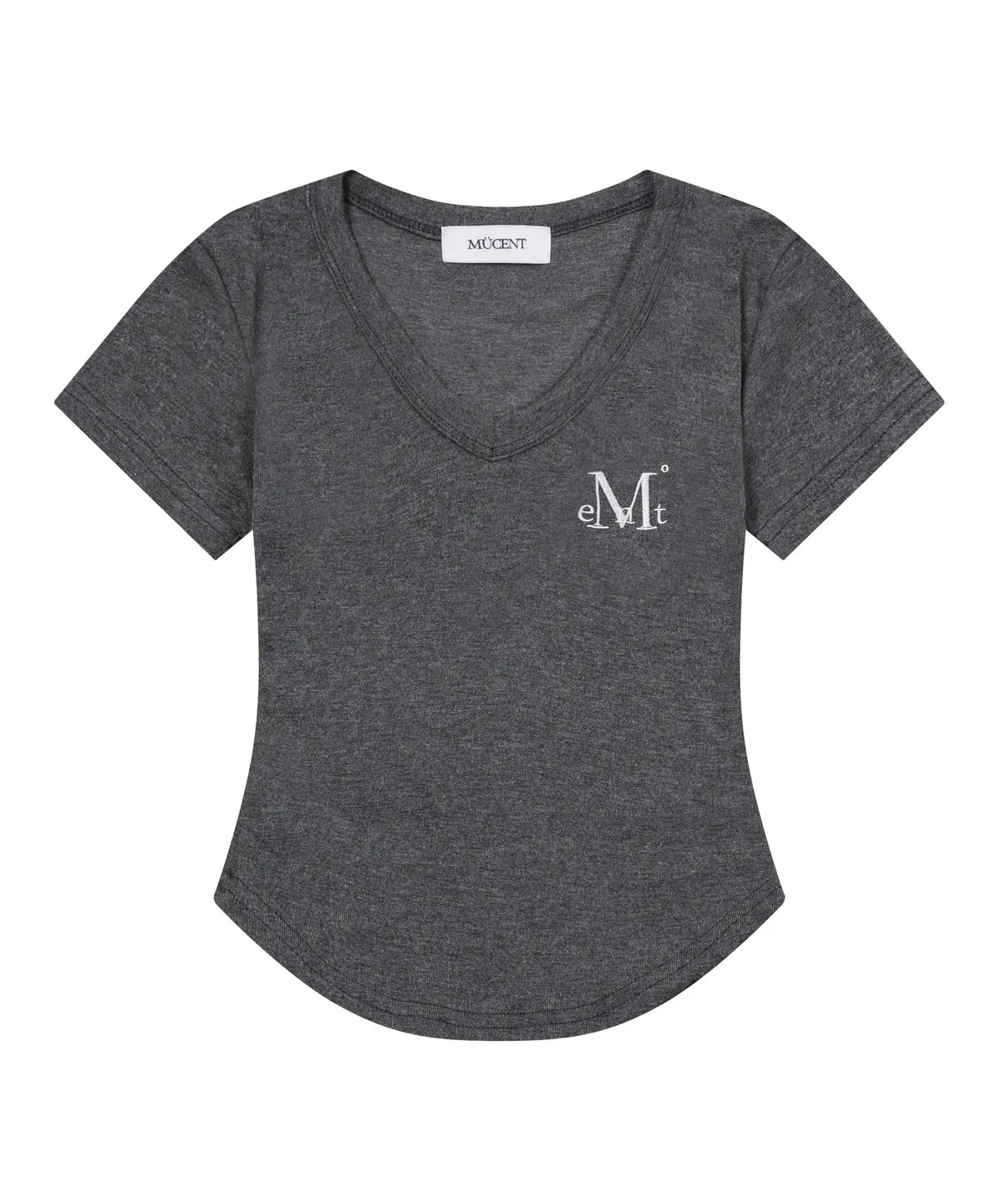 韓國 Mucent Velin V-Neck Crop Half T-Shirt【MU009】