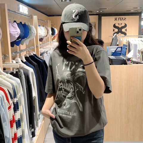 韓國 Satur Sun Retro Graphic T-Shirt【SR103】