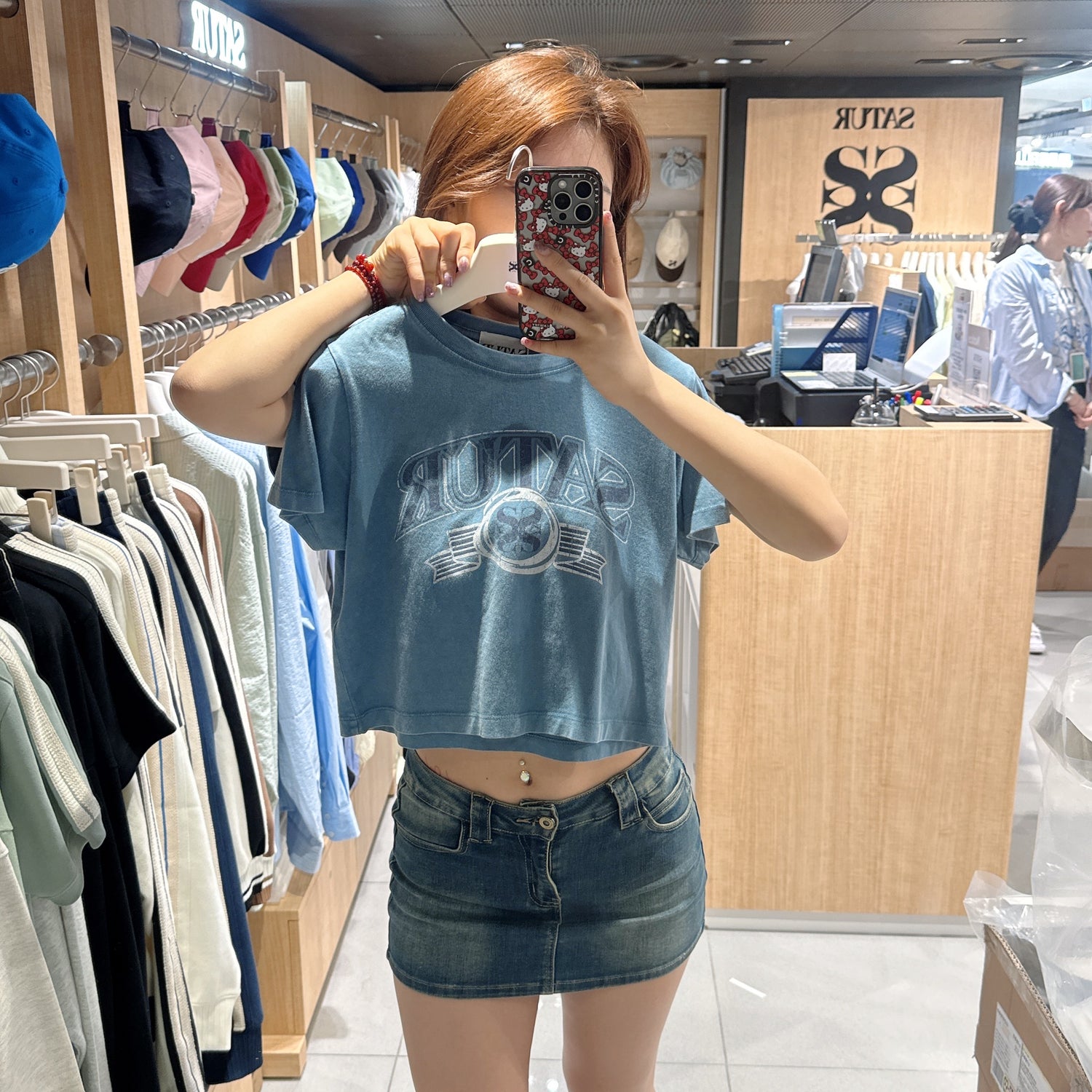 韓國 Satur Arch Logo Pigment Washed Short Sleeve T-Shirt【SR104】