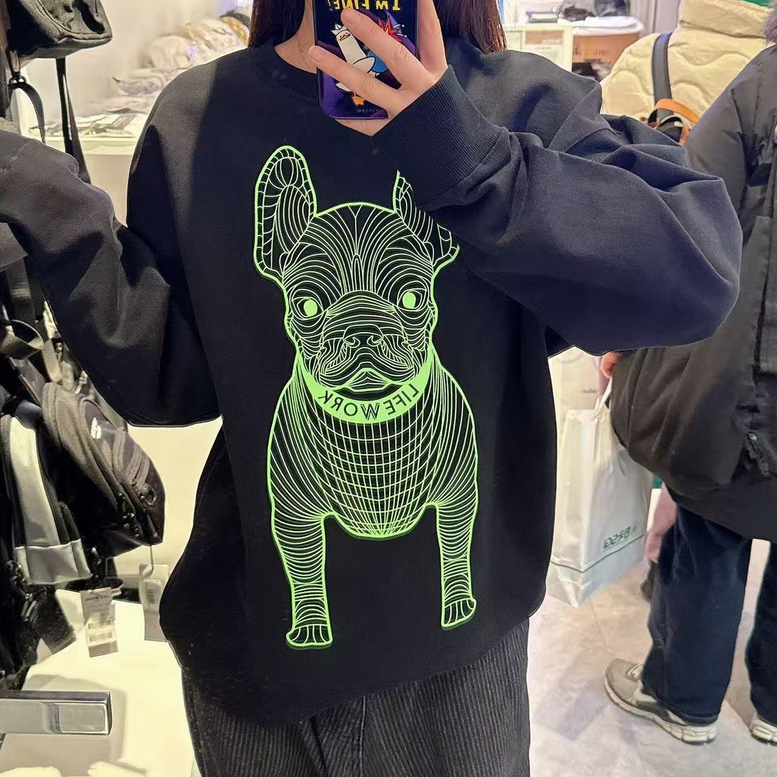 韓國 LifeWork Signature Big Radog Printing Sweatshirt【LW012】