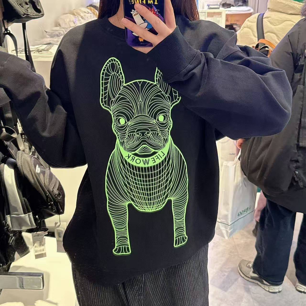 韓國 LifeWork Signature Big Radog Printing Sweatshirt【LW012】