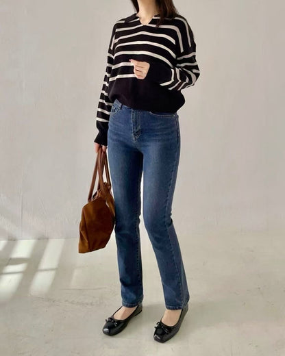 韓國 HowLuk 牛仔褲 刷薄毛 (冬季款)【H2564】