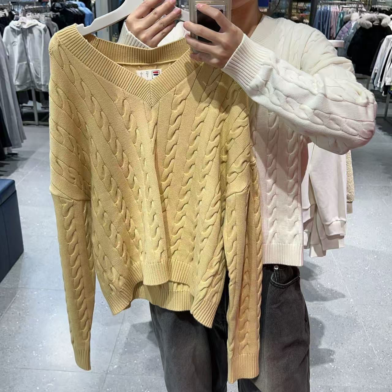 韓國 FILA CASA FILA V-neck Knit【FA055】