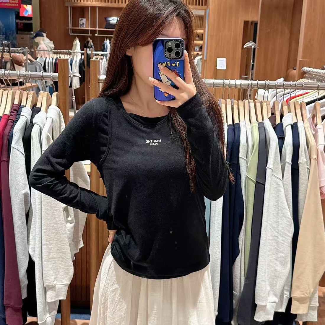 韓國 Marithe Francois Girbaud W Layered Jersey Long Sleeve【MF722】