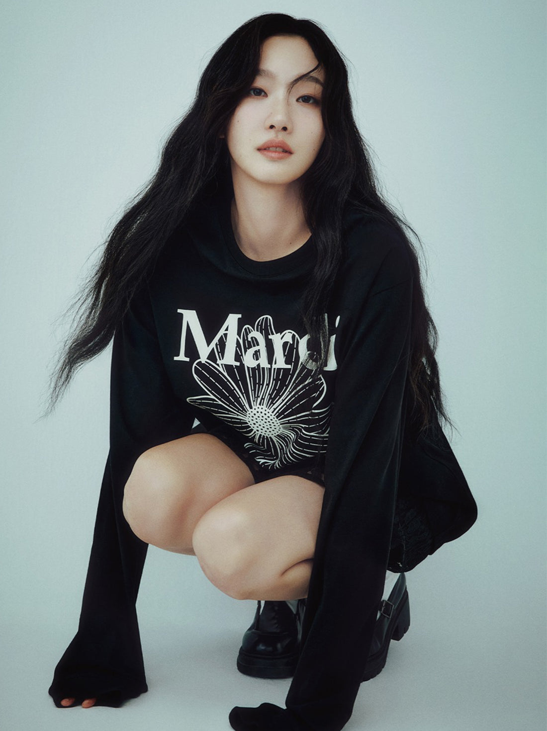 韓國 Mardi Mercredi UNISEX TSHIRT LONG SLEEVE FLOWERMARDI【MM036】
