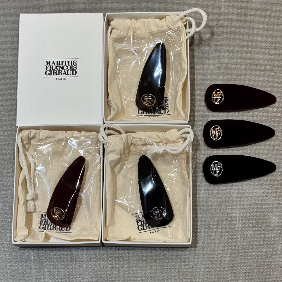 韓國 Marithe Francois Girbaud Circle Logo Velvet Hair Pin【MF732】