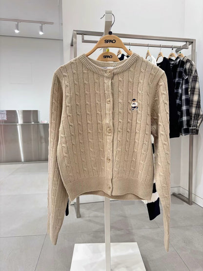 韓國 SPAO 短版絞花針織外套 - STT Mall HK 靚太網購 -- Beige / S