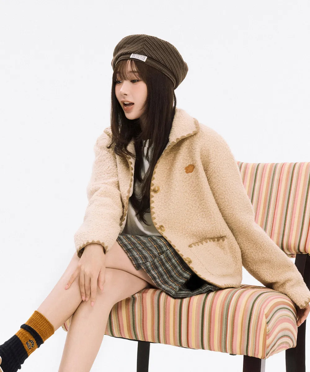 韓國 Wacky Willy Women's Shearling Stitch Jacket【WW084】