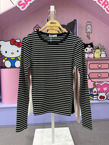 韓國 SPAO Round Neck Long Sleeve T-Shirt【SP205】