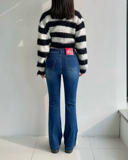 韓國 HowLuk 牛仔褲 刷薄毛 (冬季款)【H5706_1】