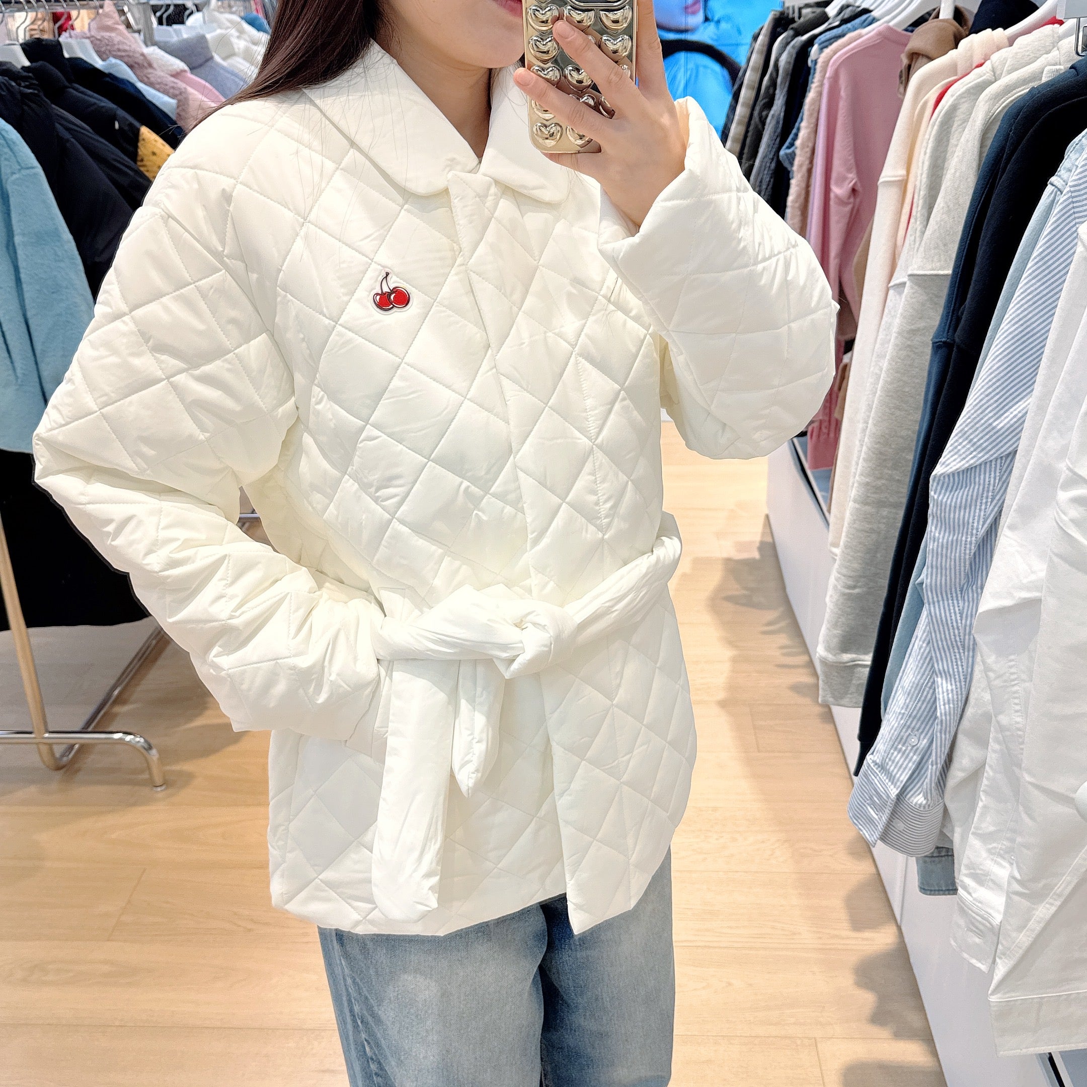 韓國 Kirsh Cherry Over Fit Quilting Jacket【KH007】