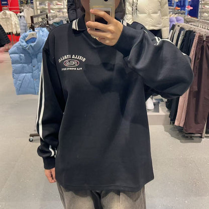 韓國 FILA Unisex Small Logo Collar Long Sleeve【FA034】