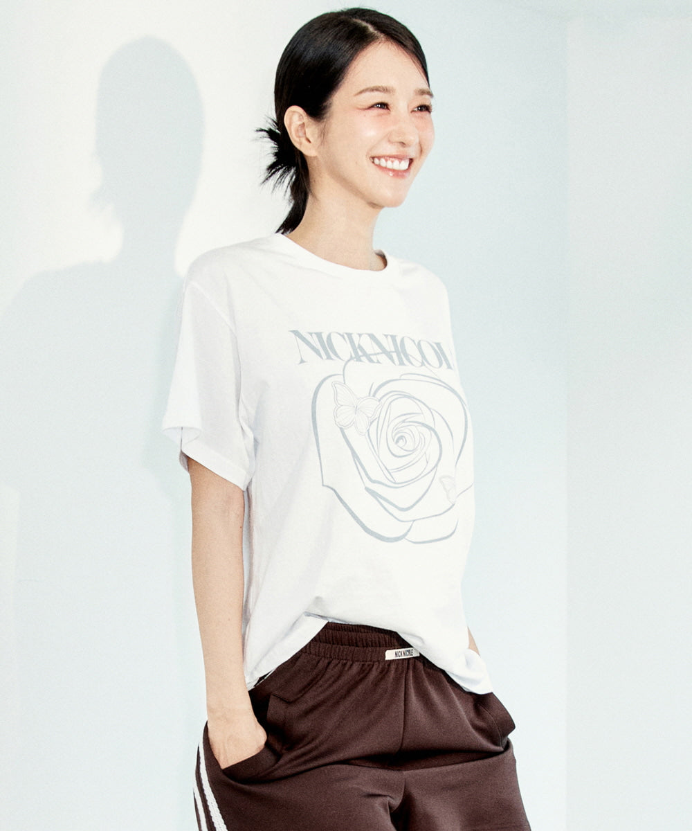 韓國 Nick Nicole Rose Butterfly Sleeve Top【NK028】