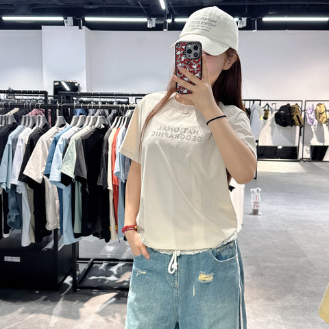 韓國 National Geographic Women's Frozen Cube Short Sleeve T-shirt【NG725】