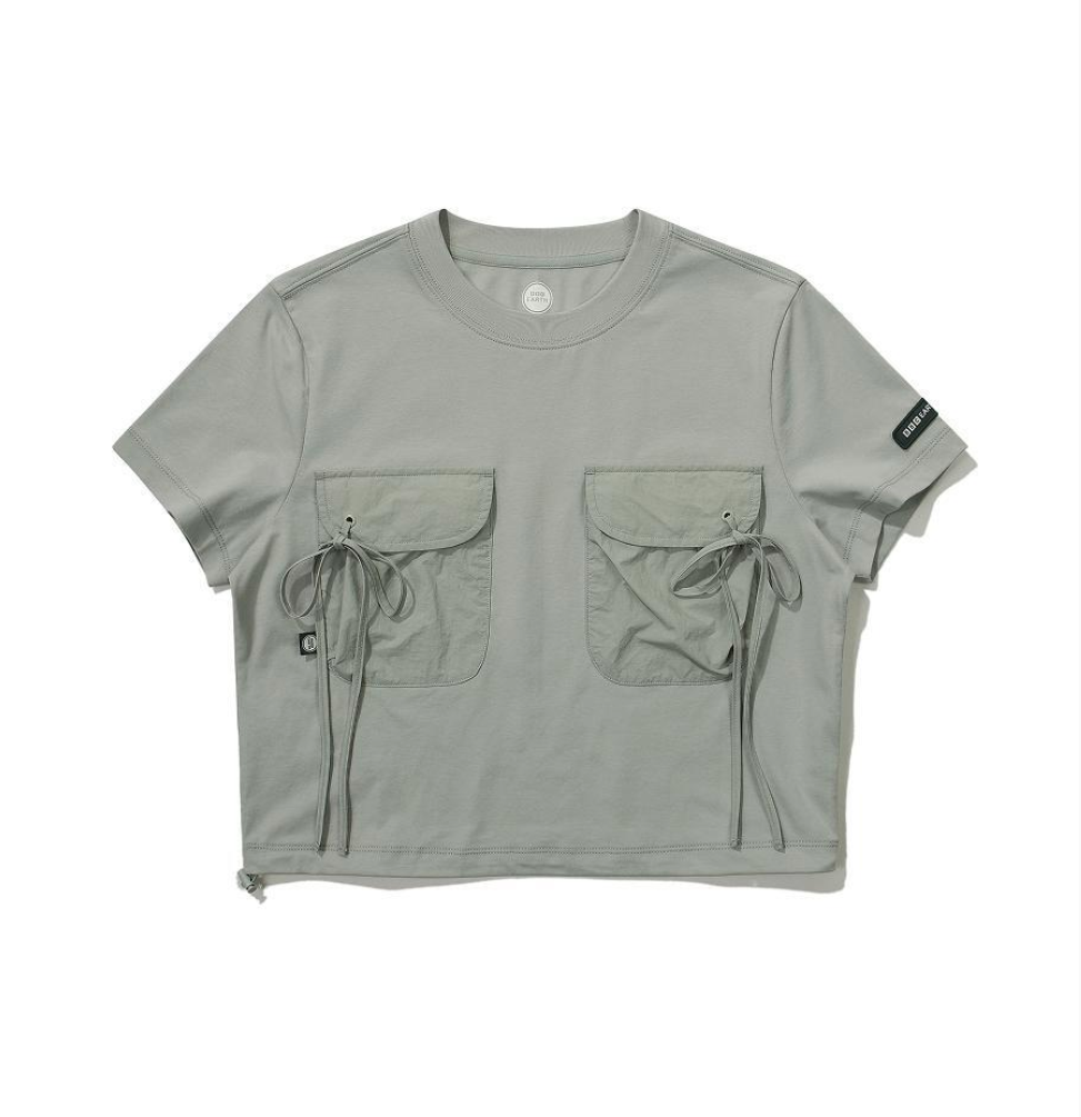 韓國 BBC W Woven Patch Pocket Short Sleeve T-Shirt【BC122】