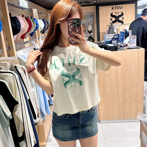 韓國 Satur Classic Logo Short Sleeve T-Shirt【SR113】
