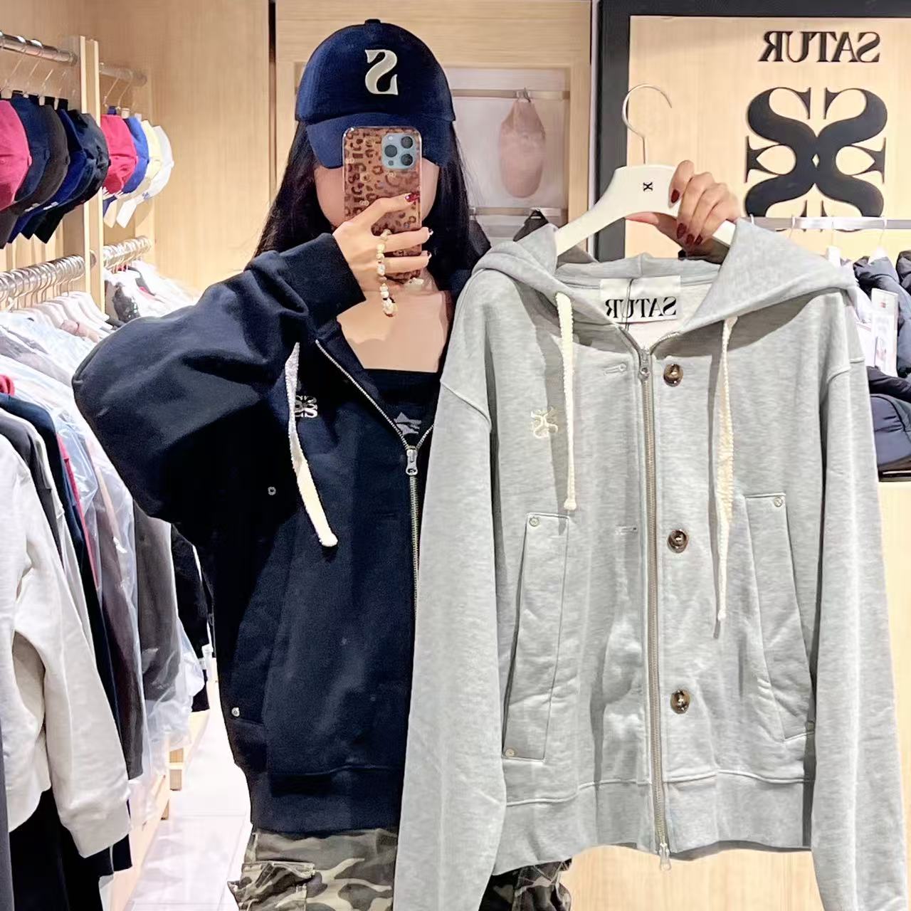 韓國 Satur Theo Cotton All Day Hooded Zip-Up【SR231】