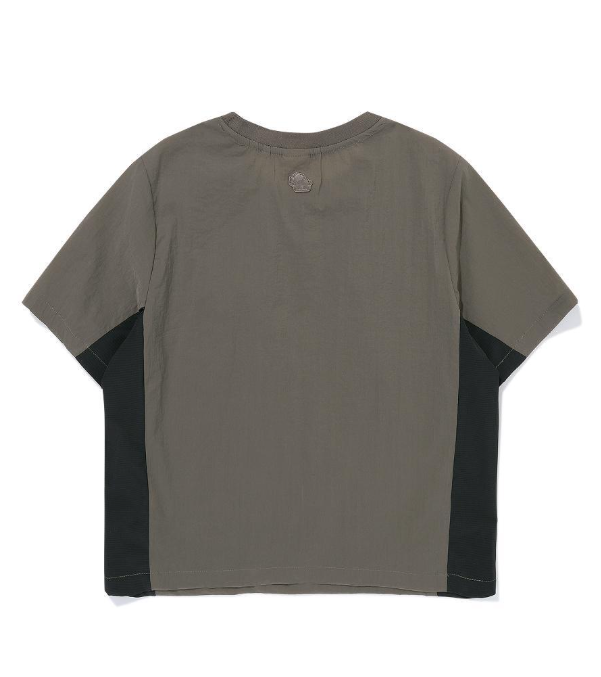 韓國 BBC Pocket Color Block Woven Round T-shirt【BC078】