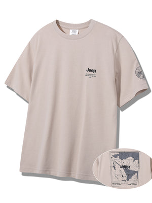 韓國 Jeep Earth Embroidered Print T-Shirt【JP037】