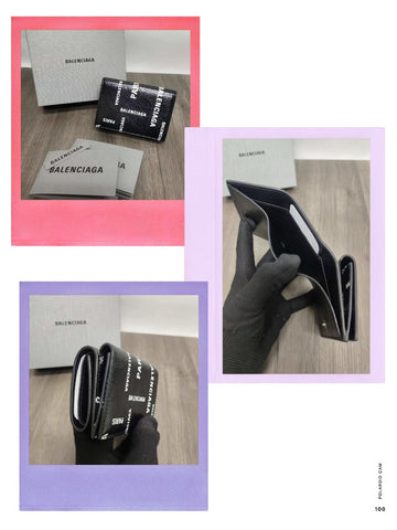 BalenciagaCASH MINI BAL PARIS ALLOVER Small Wallet 【YS48】