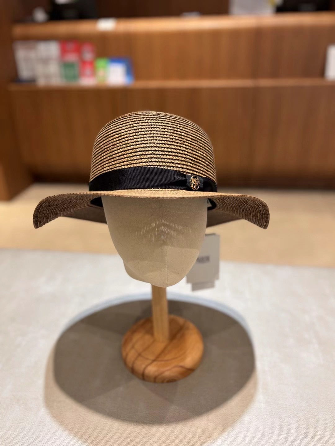韓國 Marithe Francois Girbaud Women's CIRCLE LOGO RAFFIA HAT【MF584】