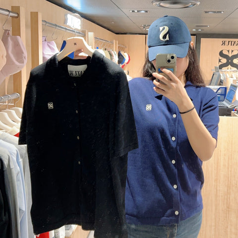 韓國 Satur Basic Cotton Collar Half Cardigan【SR094】