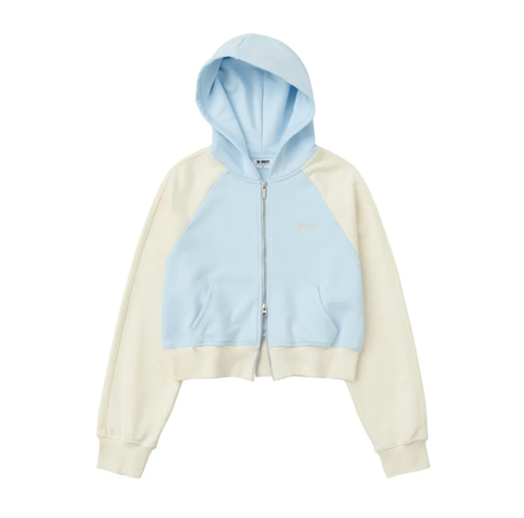 韓國 Nerdy Women's Raglan Cropped Hoodie Zip-Up【NY039】
