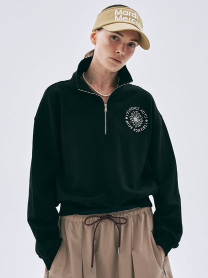 韓國 Mardi Mercredi High-Neck Sweat Zip Up Emblem Needlework【MM238】