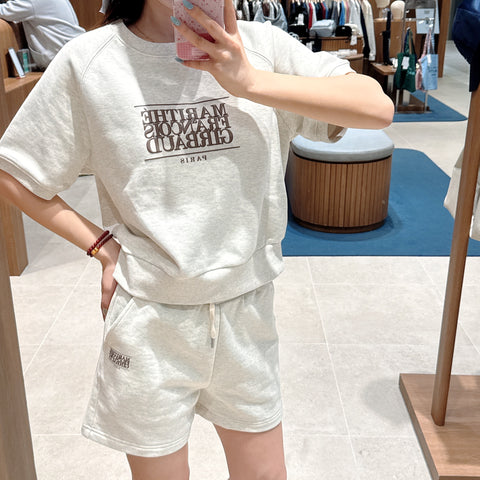 韓國 Marithe Francois Girbaud Women's CLASSIC LOGO HALF SWEATSHIRT【MF473】