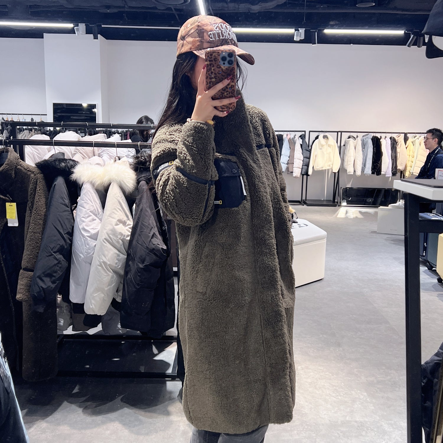 韓國 National Geographic Luperli Color-Trimmed Long-Length Fleece Zip-Up【NG081】