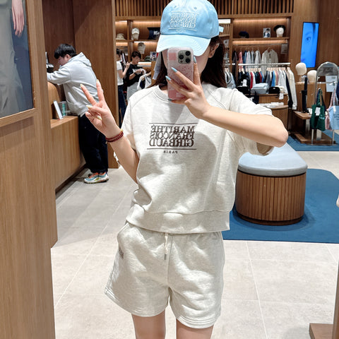 韓國 Marithe Francois Girbaud Women's CLASSIC LOGO HALF SWEATSHIRT【MF473】