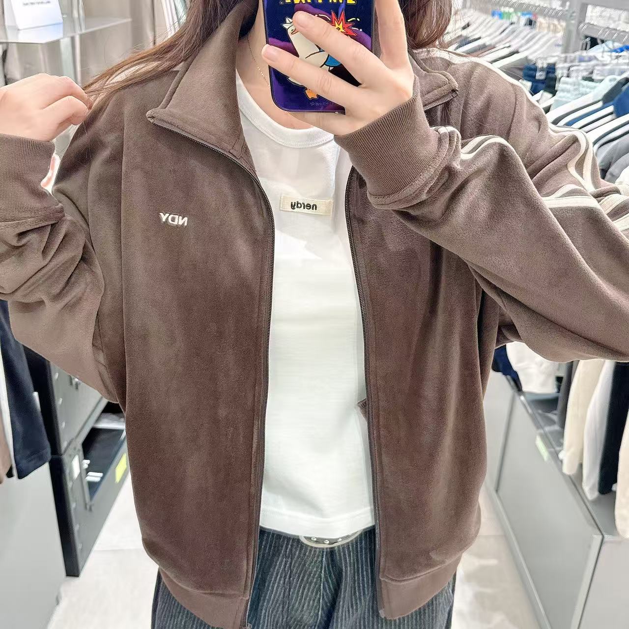 韓國 Nerdy Uni Velour Track Top【NY077】