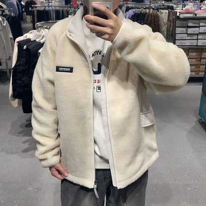 韓國 FILA Woven Color Block Fleece Jacket【FA020】