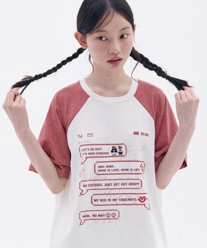 韓國 Ambler I Love Home Raglan Short Sleeve T-Shirt【AR098】