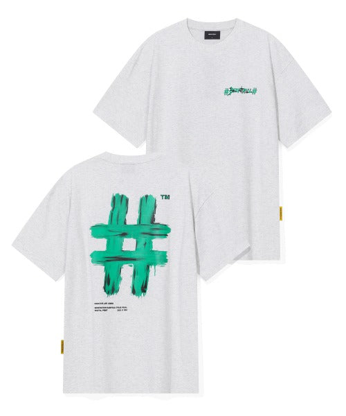 韓國 Beentrill Painting Hashtag T-Shirt【BL014】