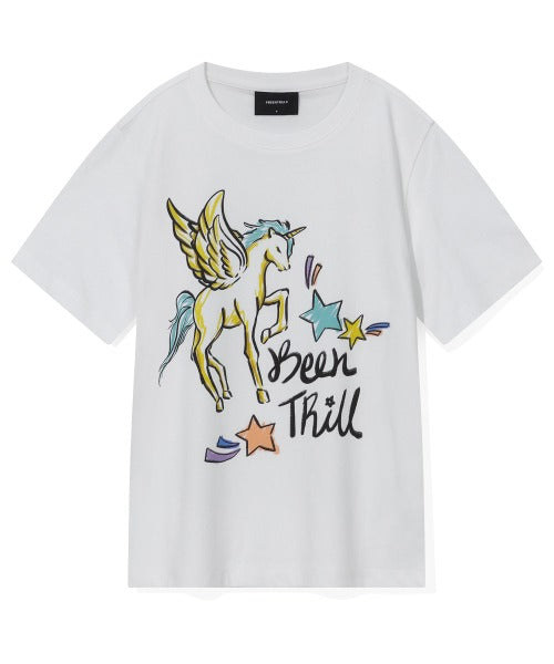 韓國 Beentrill Women's Lovely Unicorn T-Shirt【BL060】
