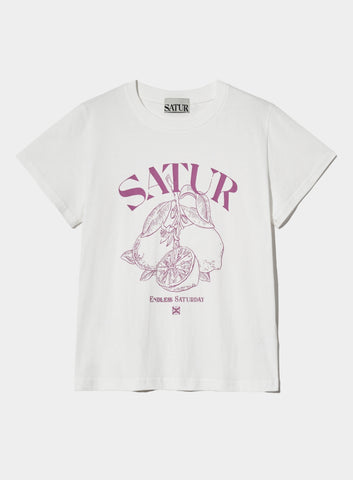 韓國 Satur Capri Citron Drawing Summer Graphic T-Shirt【SR007】