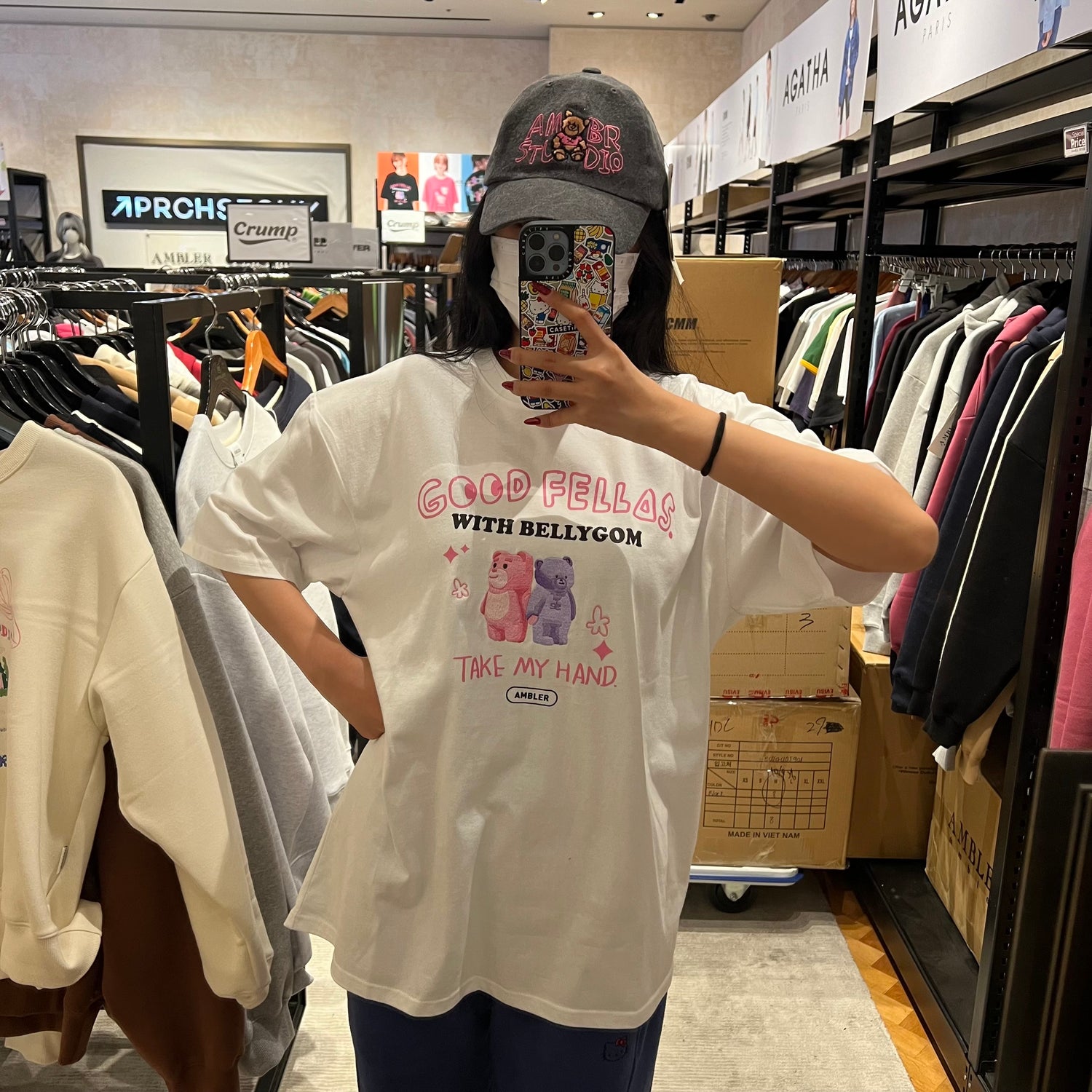 韓國 Ambler x Bellygom Unisex Good fellas Overfit Short Sleeve T-Shirt【AR013】 - STT Mall HK 靚太網購