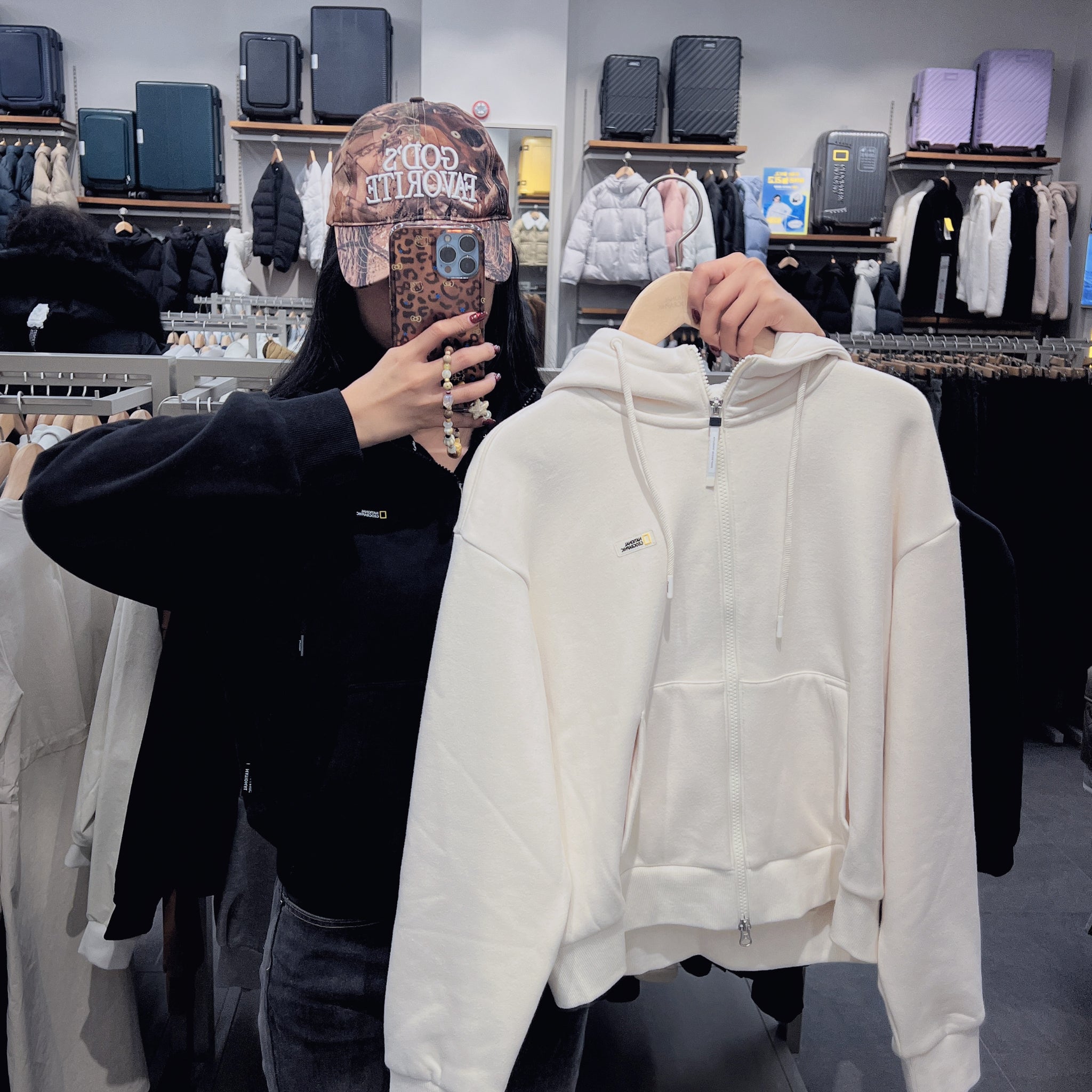 韓國 National Geographic Women's Maiden Fleece Hooded Zip-Up【NG213】