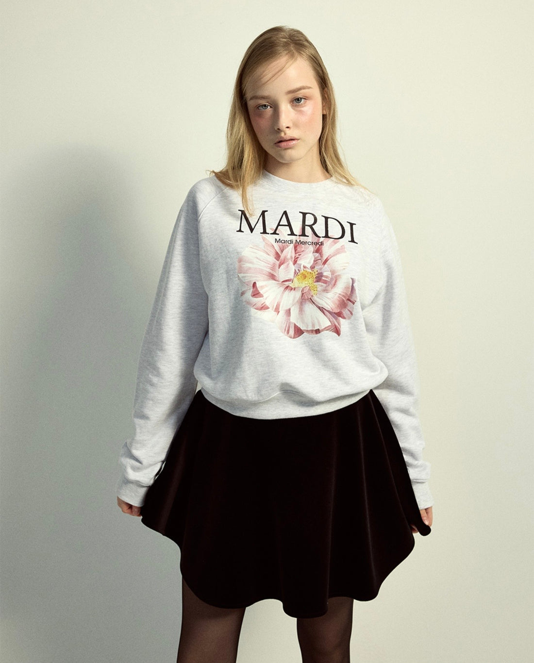 韓國 Mardi Mercredi Sweatshirt Raglan Roses 01【MM216】