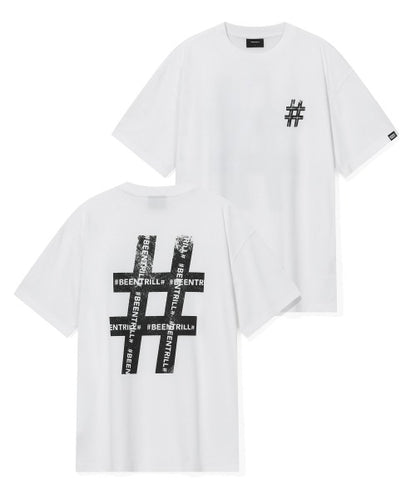 韓國 Beentrill Roller Painting Hashtag T-Shirt【BL045】