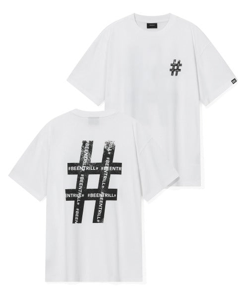 韓國 Beentrill Roller Painting Hashtag T-Shirt【BL045】