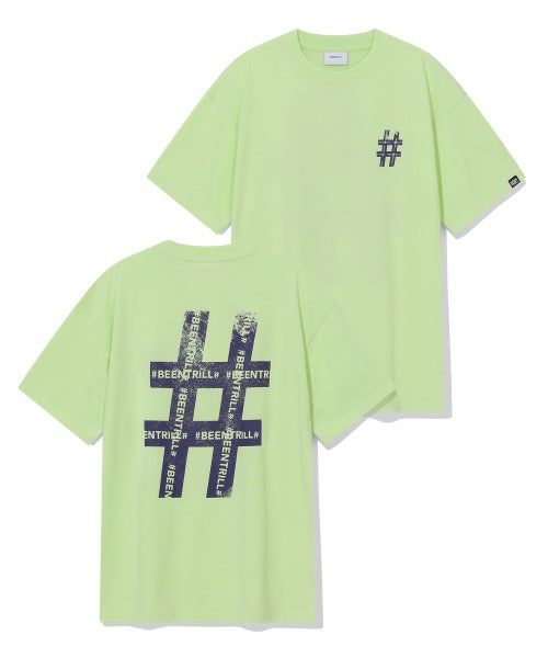 韓國 Beentrill Roller Painting Hashtag T-Shirt【BL045】