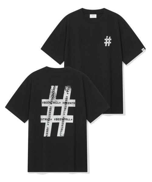 韓國 Beentrill Roller Painting Hashtag T-Shirt【BL045】