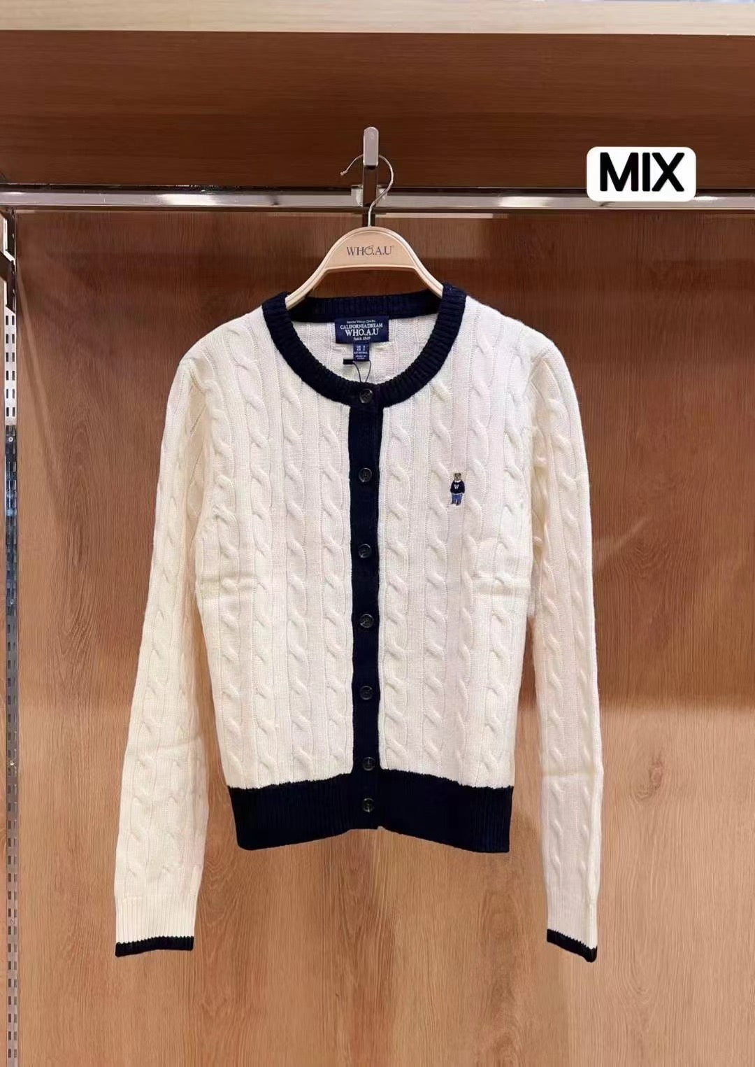 韓國 Who.A.U Steve Cable Cardigan【WA189】