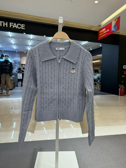 韓國 SPAO Collar Neck Zip-Up Cardigan【SP202】